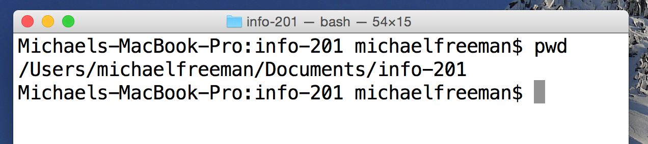 print working directory screenshot